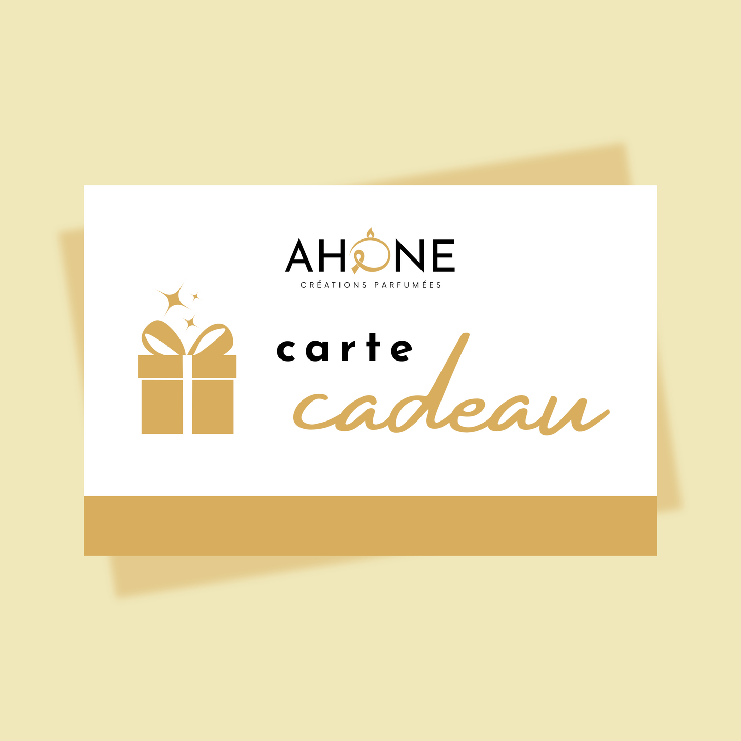 Une occasion particulière à fêter?
Un anniversaire, des remerciements… La carte cadeau digitale AHONE, c'est l'idée idéale pour faire plaisir à vos proches.
- Choisissez le montant qui vous convient
- Recevez la confirmation d’achat et la Carte Cadeau par email, que vous pourrez ensuite imprimer ou transférer à votre proche.
- Valable un an à partir de la date d'achat. Le tour est joué !